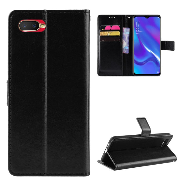 For Oppo Reno A Retro Crazy Horse Texture Horizontal Flip Leather Case with Holder & Card Slots & Photo Frame