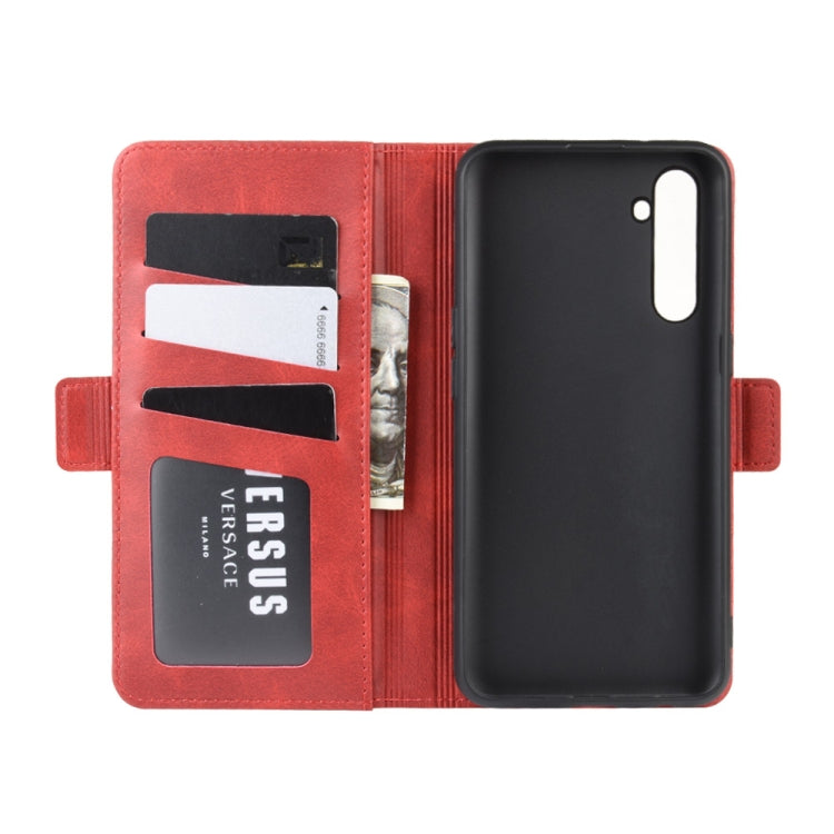 For OPPO K5/OPPO Realme XT/OPPO Realme X2 Double Buckle Crazy Horse Business Mobile Phone Holster with Card Wallet Bracket Function