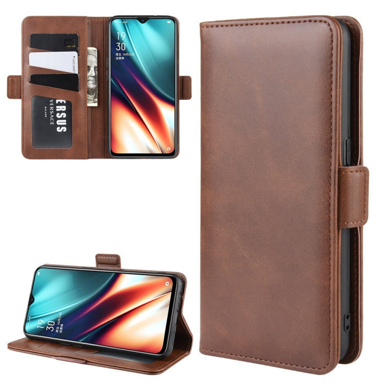 For OPPO K5/OPPO Realme XT/OPPO Realme X2 Double Buckle Crazy Horse Business Mobile Phone Holster with Card Wallet Bracket Function