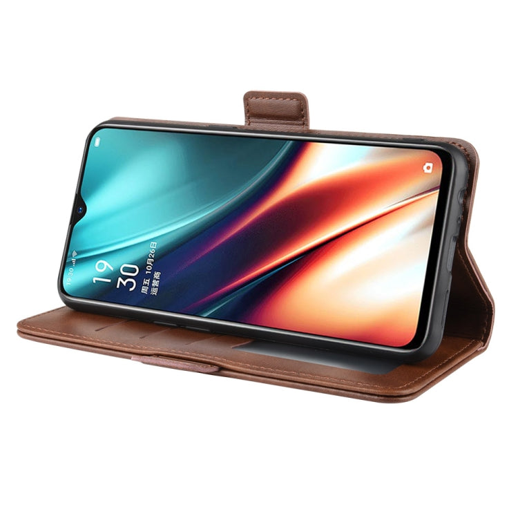 For OPPO K5/OPPO Realme XT/OPPO Realme X2 Double Buckle Crazy Horse Business Mobile Phone Holster with Card Wallet Bracket Function