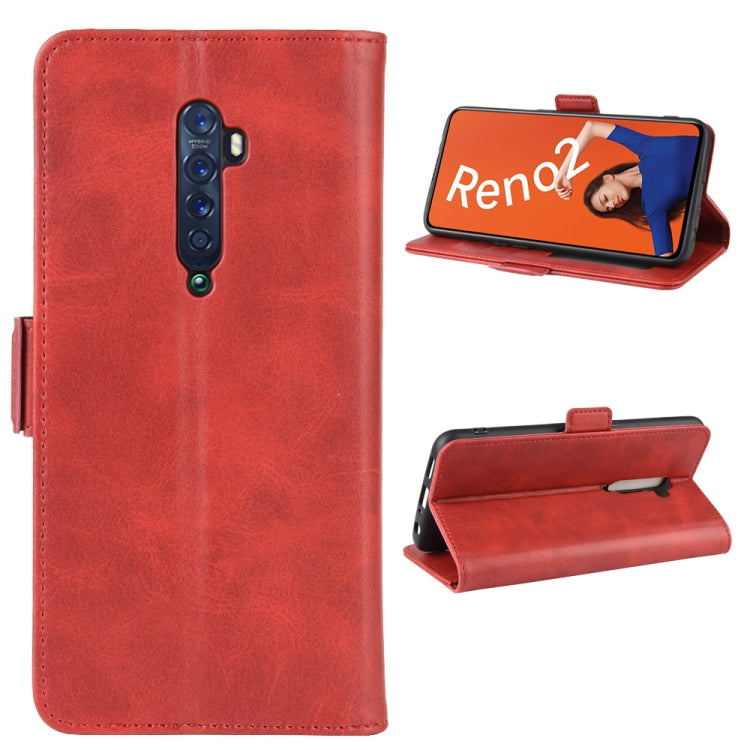 For OPPO Reno2 Dual-side Magnetic Buckle Horizontal Flip Leather Case with Holder & Card Slots & Wallet