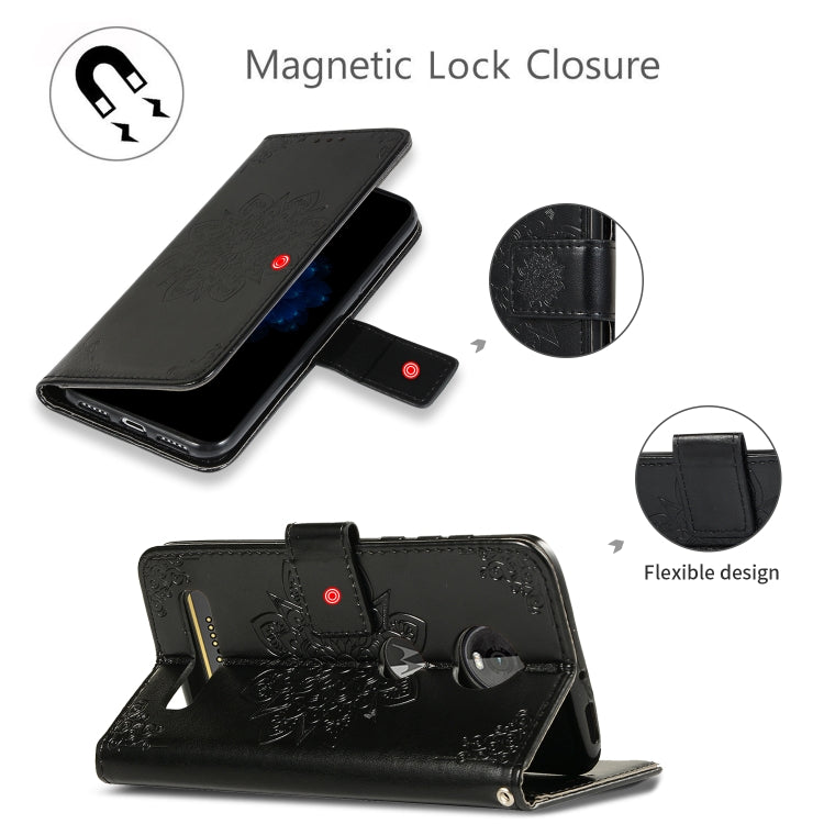 For Motorola Moto Z4 Embossed Kaleidoscope Flower Horizontal Flip Leather Case with Holder & Card Slots & Wallet