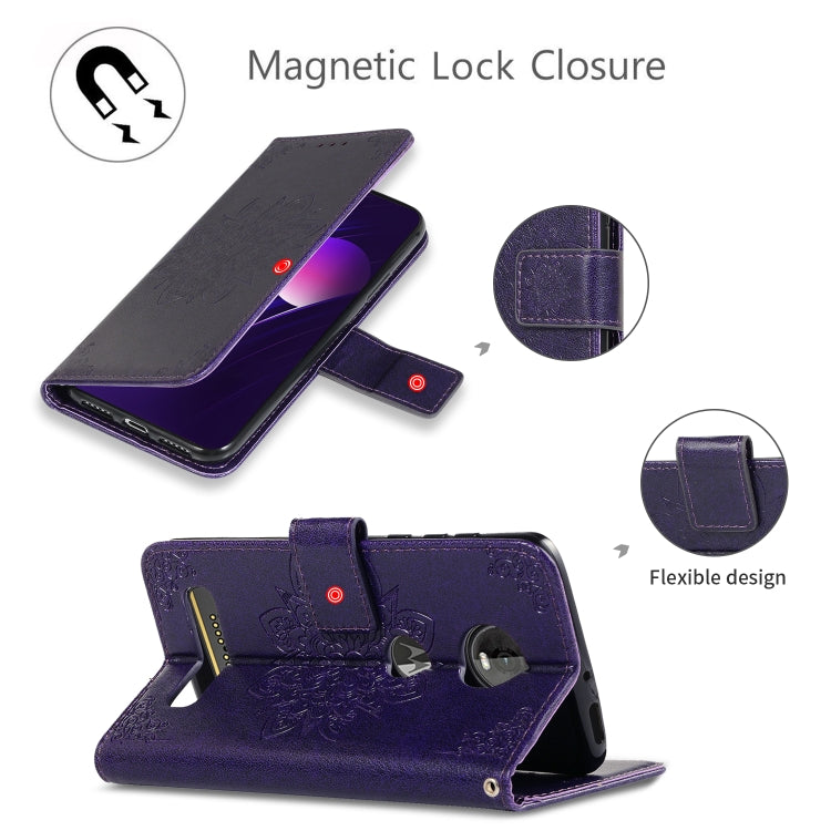 For Motorola Moto Z4 Embossed Kaleidoscope Flower Horizontal Flip Leather Case with Holder & Card Slots & Wallet