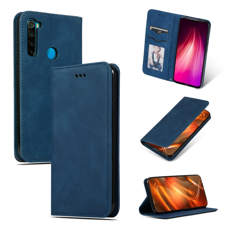 For Xiaomi Redmi Note 8 Retro Skin Feel Business Magnetic Horizontal Flip Leather Case
