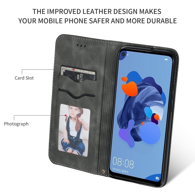 For Huawei Mate 30 Lite Retro Skin Feel Business Magnetic Horizontal Flip Leather Case