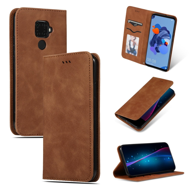 For Huawei Mate 30 Lite Retro Skin Feel Business Magnetic Horizontal Flip Leather Case