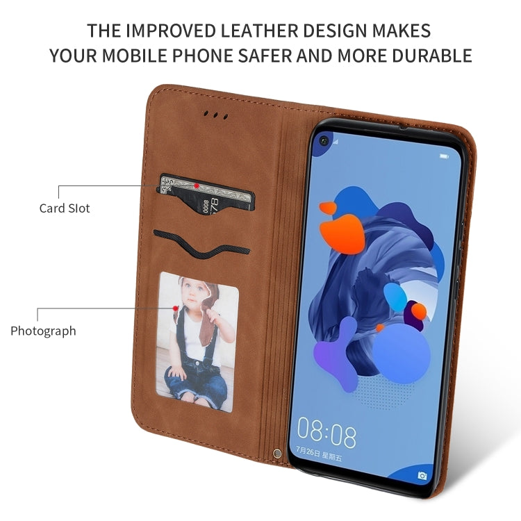 For Huawei Mate 30 Lite Retro Skin Feel Business Magnetic Horizontal Flip Leather Case