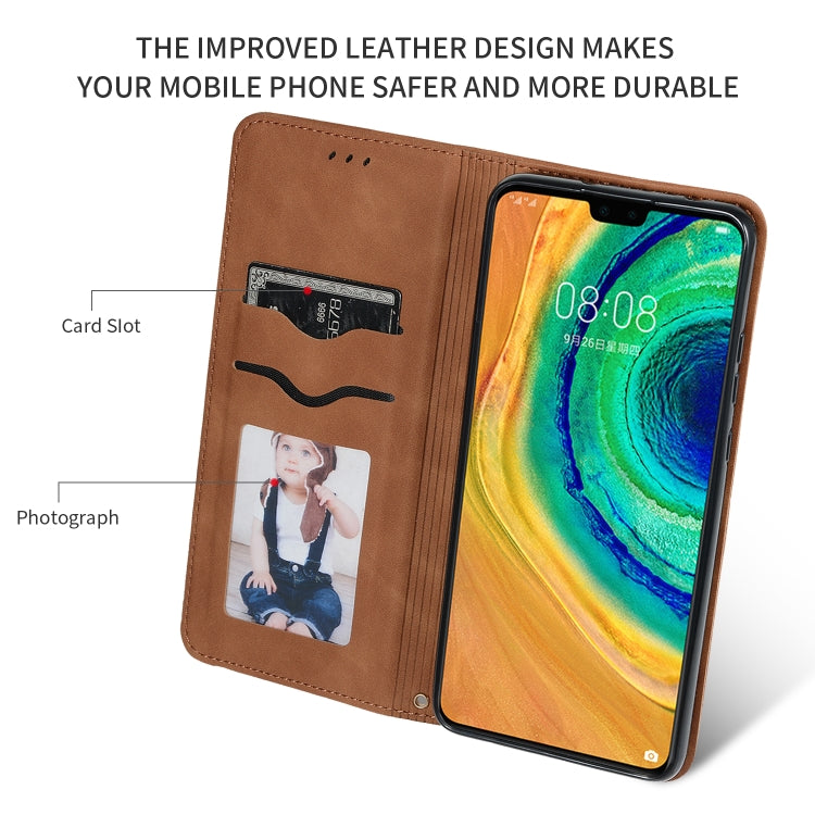 For Huawei Mate 30 Pro Retro Skin Feel Business Magnetic Horizontal Flip Leather Case