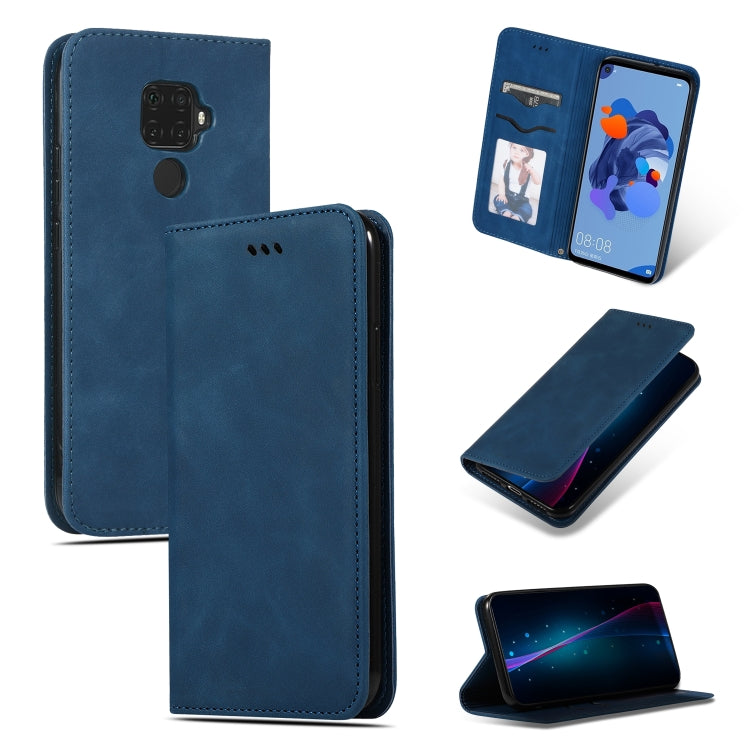 For Huawei Nova5i Pro Retro Skin Feel Business Magnetic Horizontal Flip Leather Case