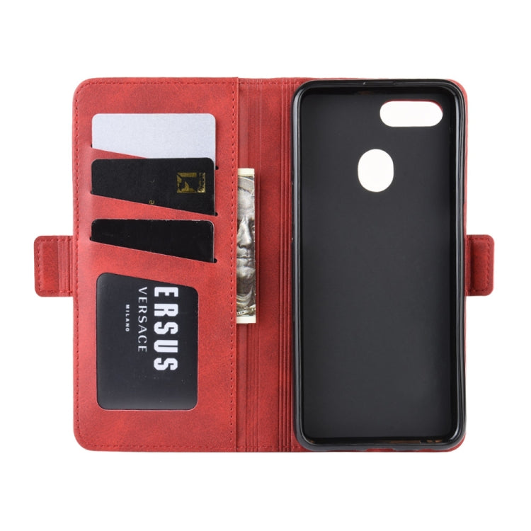 For Oppo A7 / AX7 Double Buckle Crazy Horse Business Mobile Phone Holster with Card Wallet Bracket Function