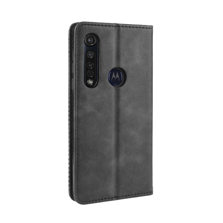 For Motorola Moto G8 Plus Magnetic Buckle Retro Crazy Horse Texture Horizontal Flip Leather Case with Holder & Card Slots & Photo Frame