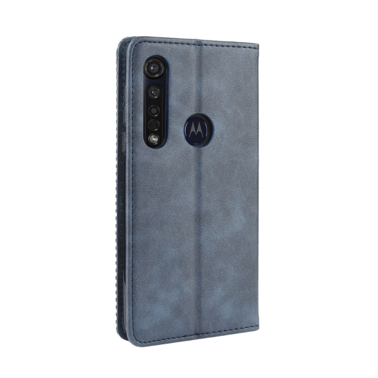 For Motorola Moto G8 Plus Magnetic Buckle Retro Crazy Horse Texture Horizontal Flip Leather Case with Holder & Card Slots & Photo Frame