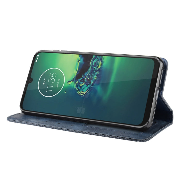 For Motorola Moto G8 Plus Magnetic Buckle Retro Crazy Horse Texture Horizontal Flip Leather Case with Holder & Card Slots & Photo Frame
