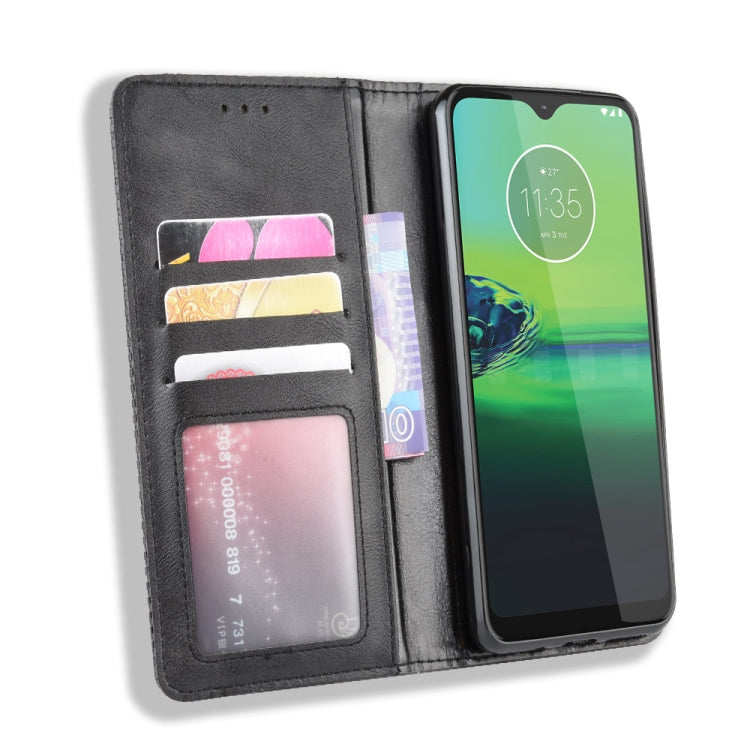For Motorola Moto G8 Play Magnetic Buckle Retro Crazy Horse Texture Horizontal Flip Leather Case with Holder & Card Slots & Photo Frame