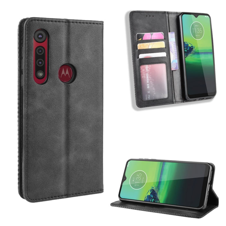 For Motorola Moto G8 Play Magnetic Buckle Retro Crazy Horse Texture Horizontal Flip Leather Case with Holder & Card Slots & Photo Frame