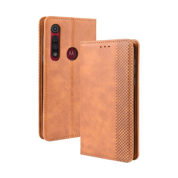 For Motorola Moto G8 Play Magnetic Buckle Retro Crazy Horse Texture Horizontal Flip Leather Case with Holder & Card Slots & Photo Frame