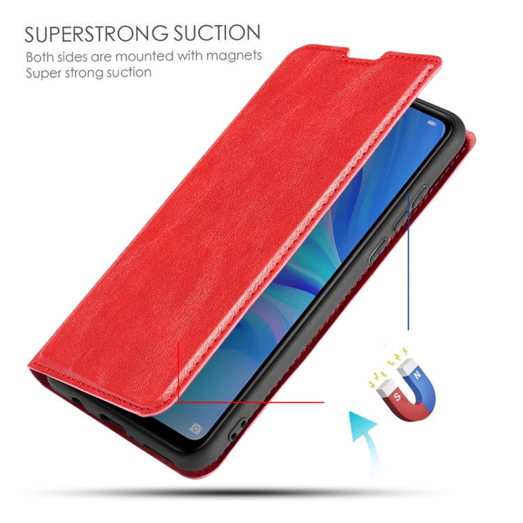 For Huawei P Smart Z Retro Simple Ultra-thin Magnetic Leather Case with Holder & Card Slots & Lanyard