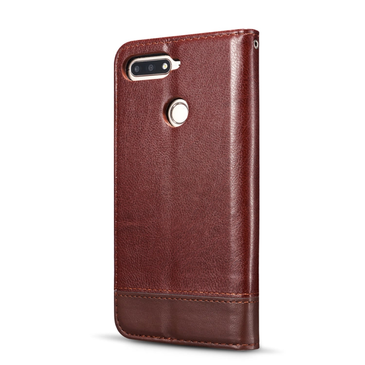 For Huawei Honor 7C Double-sided Absorption Splicing Horizontal Flip Leather Case with Holder & Card Slots & Lanyard