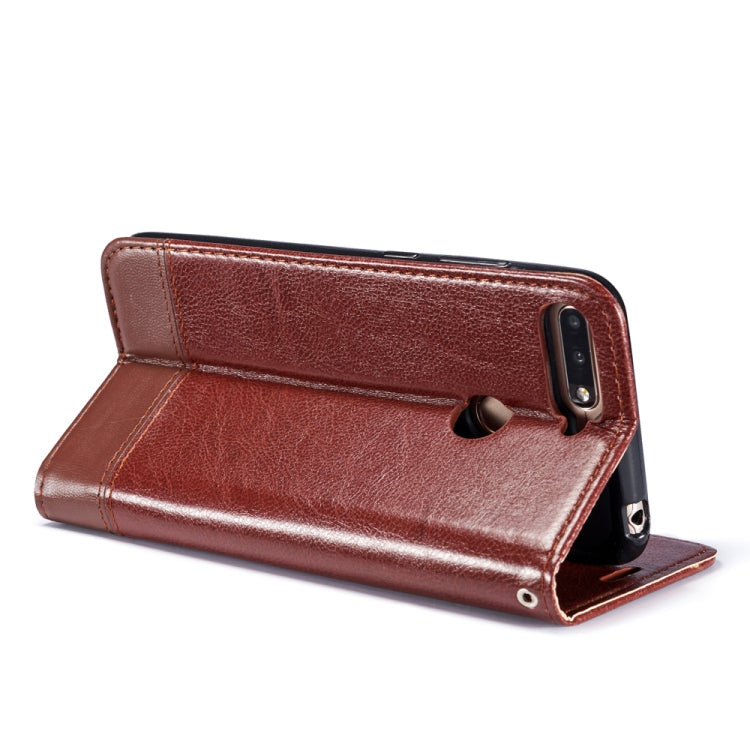 For Huawei Honor 7C Double-sided Absorption Splicing Horizontal Flip Leather Case with Holder & Card Slots & Lanyard