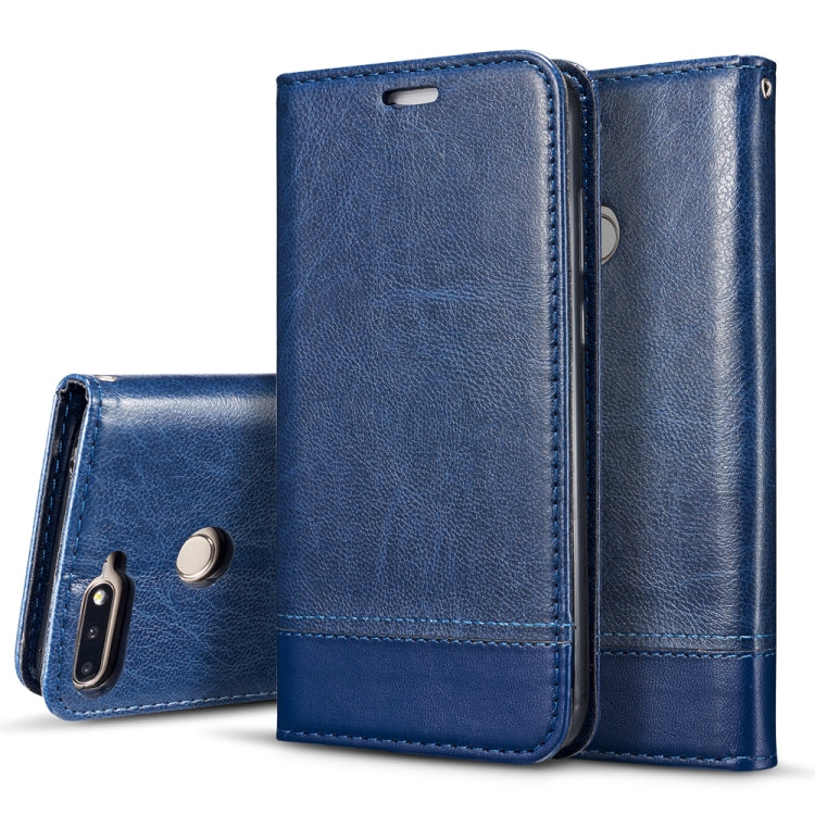 For Huawei Honor 7C Double-sided Absorption Splicing Horizontal Flip Leather Case with Holder & Card Slots & Lanyard