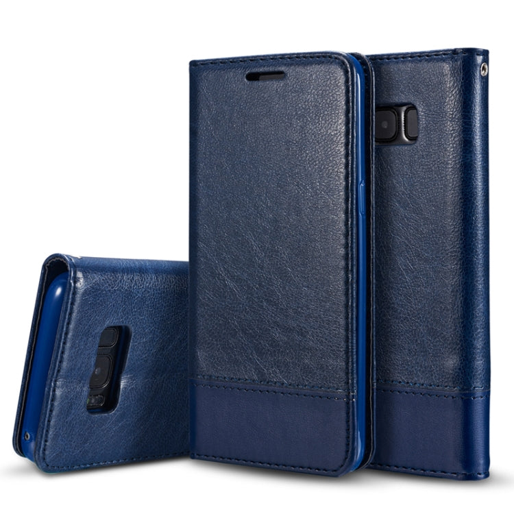 For Huawei Y9 (2018) Double-sided Absorption Splicing Horizontal Flip Leather Case with Holder & Card Slots & Lanyard