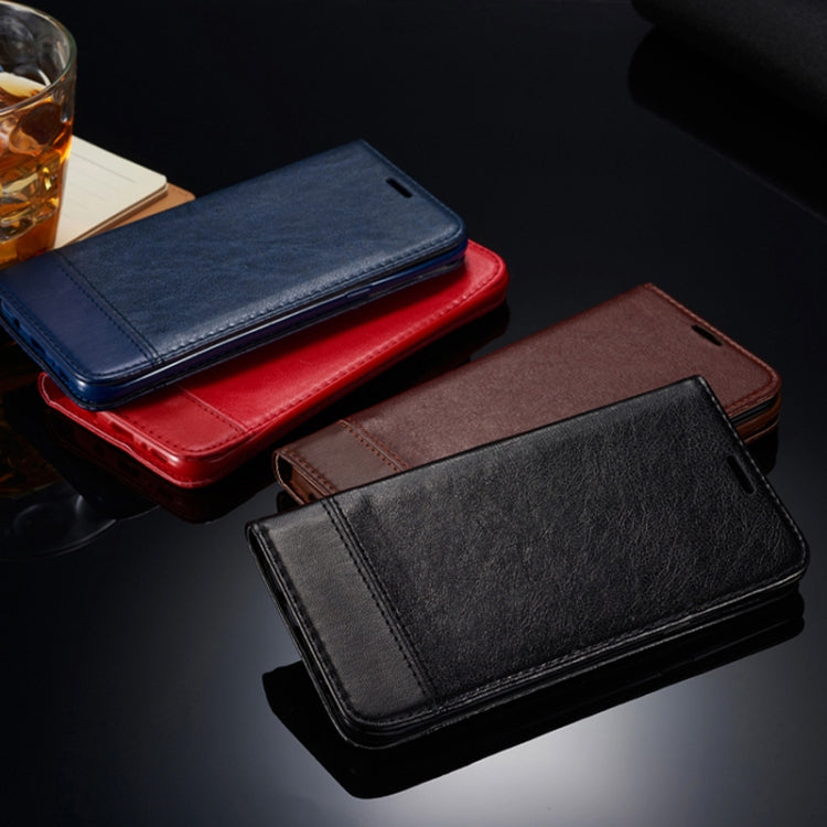 For Huawei Y9 (2018) Double-sided Absorption Splicing Horizontal Flip Leather Case with Holder & Card Slots & Lanyard