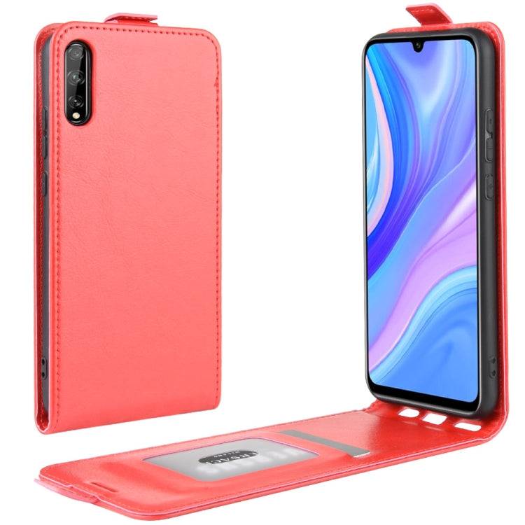 For Huawei Enjoy 10 Crazy Horse Vertical Flip Leather Protective Case