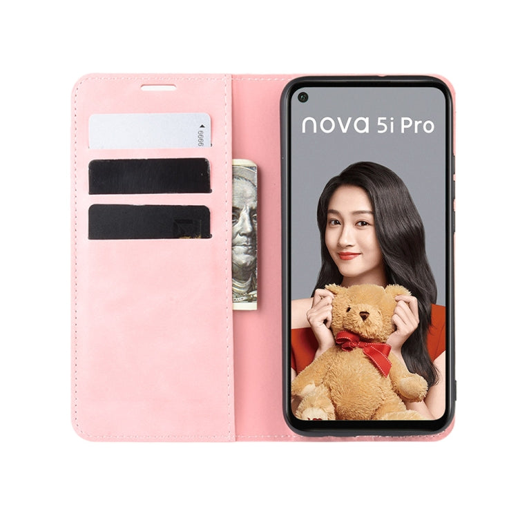For Huawei Mate 30 Lite / Nova 5Z Retro-skin Business Magnetic Suction Leather Case with Purse-Bracket-Chuck