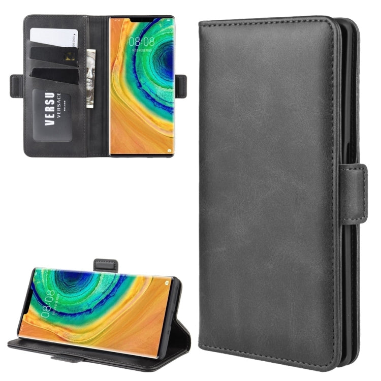 For Huawei Mate 30 Pro Double Buckle Crazy Horse Business Mobile Phone Holster with Card Wallet Bracket Function