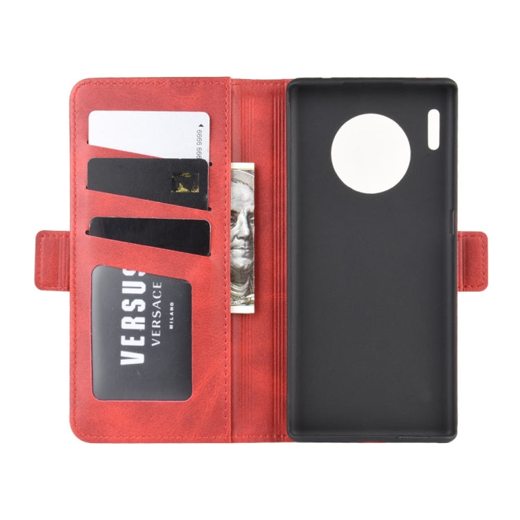 For Huawei Mate 30 Pro Double Buckle Crazy Horse Business Mobile Phone Holster with Card Wallet Bracket Function