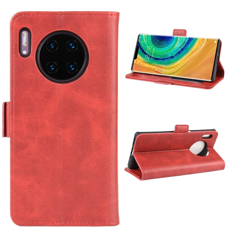 For Huawei Mate 30 Pro Double Buckle Crazy Horse Business Mobile Phone Holster with Card Wallet Bracket Function