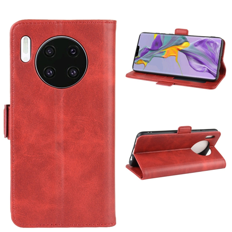 For Huawei Mate 30 Double Buckle Crazy Horse Business Mobile Phone Holster with Card Wallet Bracket Function