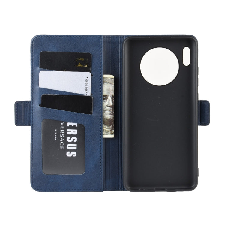 For Huawei Mate 30 Double Buckle Crazy Horse Business Mobile Phone Holster with Card Wallet Bracket Function