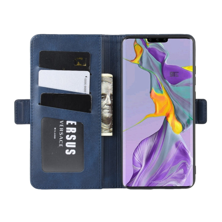 For Huawei Mate 30 Double Buckle Crazy Horse Business Mobile Phone Holster with Card Wallet Bracket Function