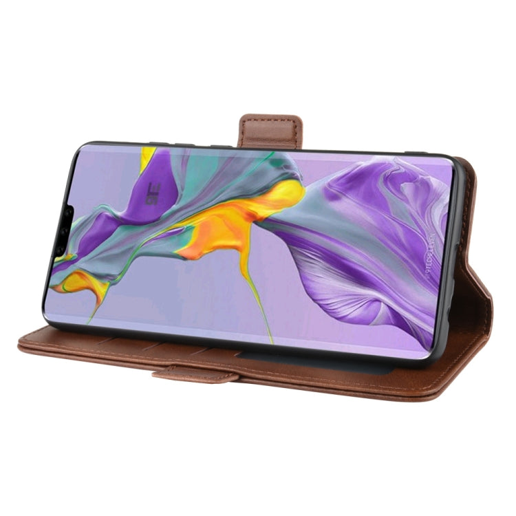 For Huawei Mate 30 Double Buckle Crazy Horse Business Mobile Phone Holster with Card Wallet Bracket Function