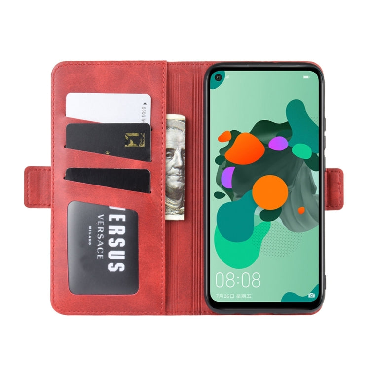 For Huawei Nova 5i Pro/Mate 30 Lite/Nova 5Z Double Buckle Crazy Horse Business Mobile Phone Holster with Card Wallet Bracket Function