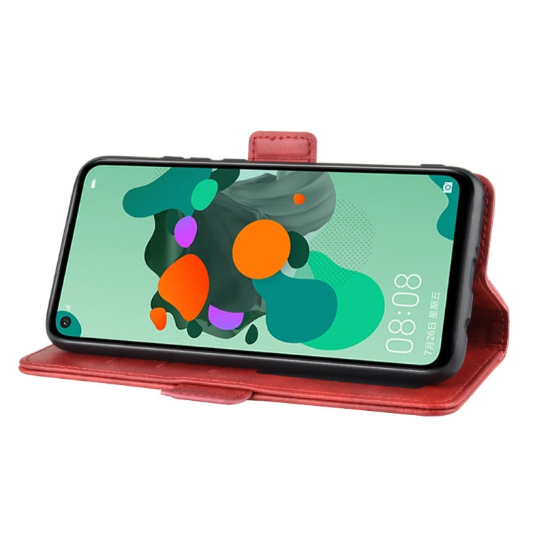 For Huawei Nova 5i Pro/Mate 30 Lite/Nova 5Z Double Buckle Crazy Horse Business Mobile Phone Holster with Card Wallet Bracket Function