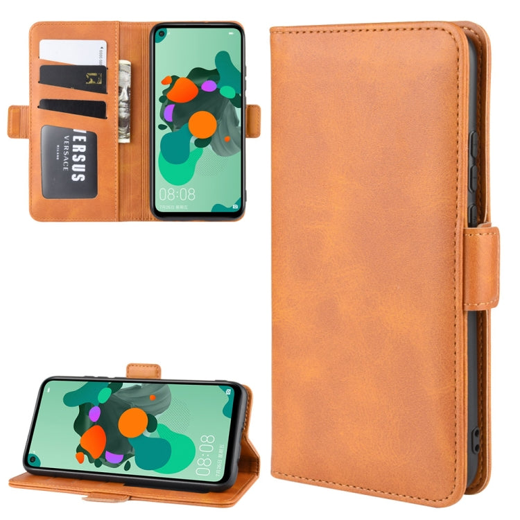 For Huawei Nova 5i Pro/Mate 30 Lite/Nova 5Z Double Buckle Crazy Horse Business Mobile Phone Holster with Card Wallet Bracket Function