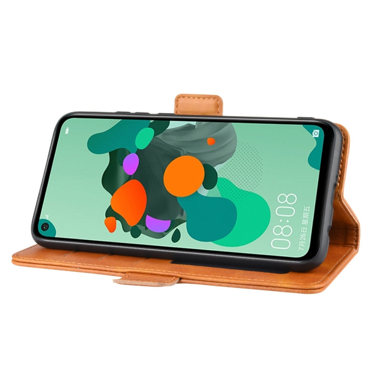 For Huawei Nova 5i Pro/Mate 30 Lite/Nova 5Z Double Buckle Crazy Horse Business Mobile Phone Holster with Card Wallet Bracket Function