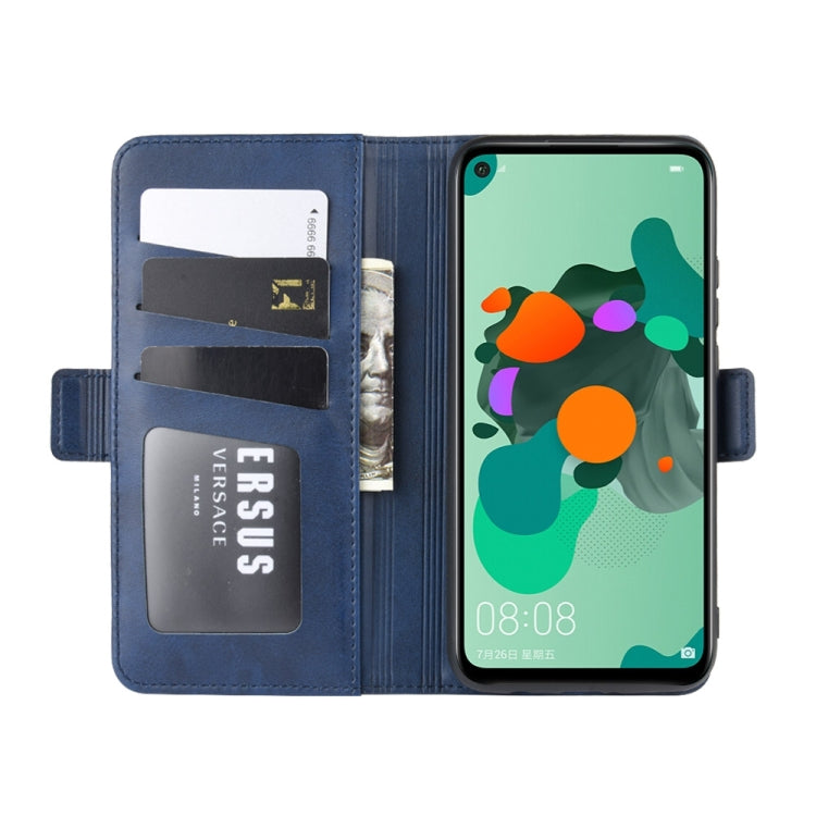 For Huawei Nova 5i Pro/Mate 30 Lite/Nova 5Z Double Buckle Crazy Horse Business Mobile Phone Holster with Card Wallet Bracket Function