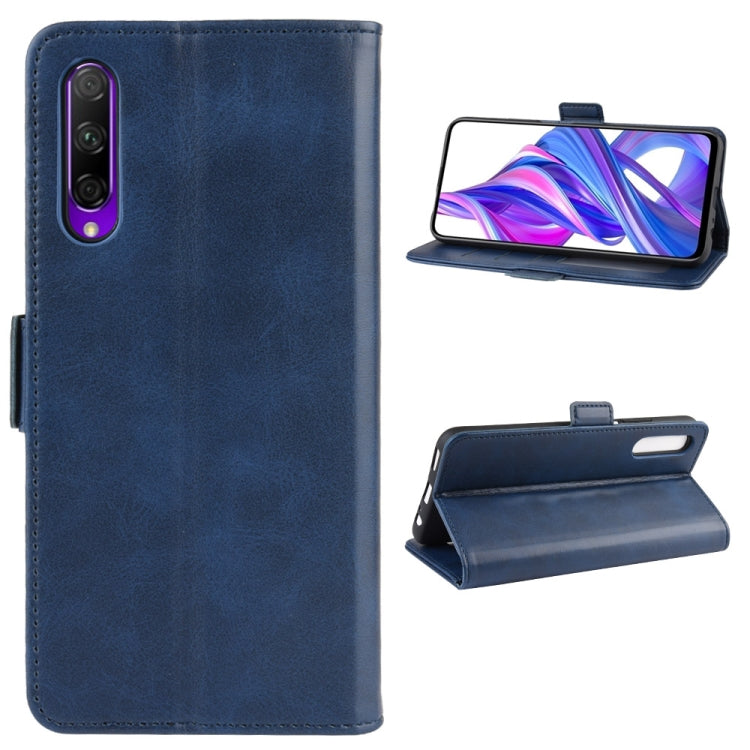 For Huawei Honor 9X Pro Double Buckle Crazy Horse Business Mobile Phone Holster with Card Wallet Bracket Function