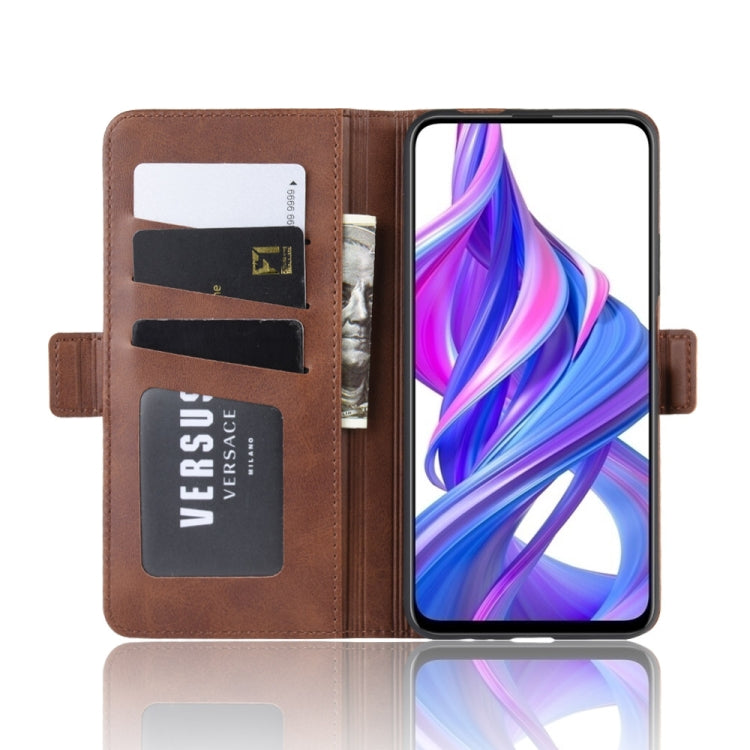 For Huawei Honor 9X Pro Double Buckle Crazy Horse Business Mobile Phone Holster with Card Wallet Bracket Function