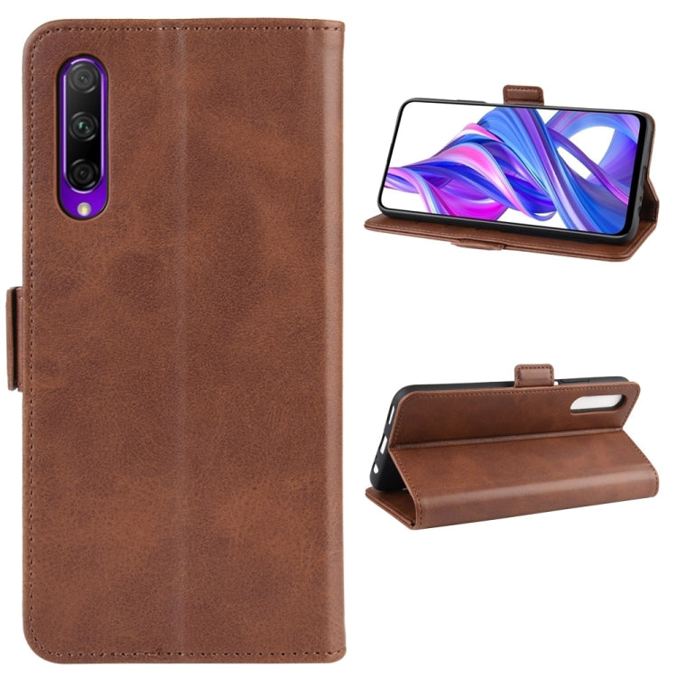 For Huawei Honor 9X Pro Double Buckle Crazy Horse Business Mobile Phone Holster with Card Wallet Bracket Function
