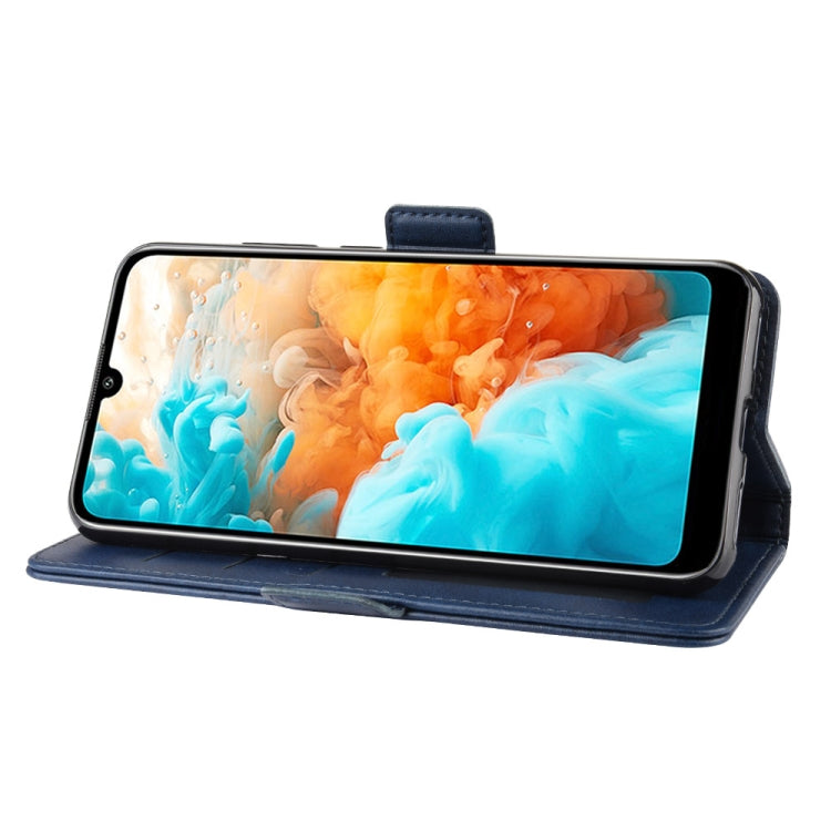 For Huawei Y6 Pro 2019 Double Buckle Crazy Horse Business Mobile Phone Holster with Card Wallet Bracket Function