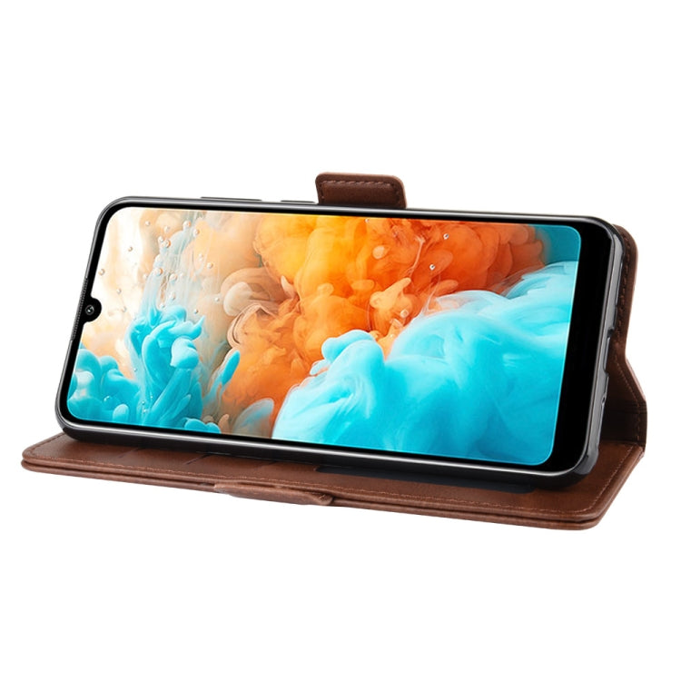 For Huawei Y6 Pro 2019 Double Buckle Crazy Horse Business Mobile Phone Holster with Card Wallet Bracket Function