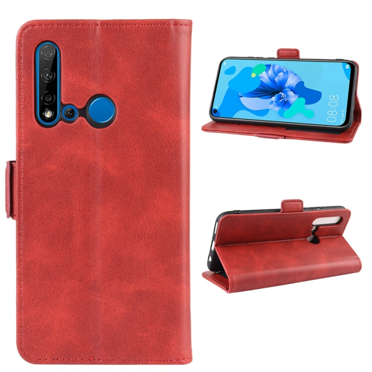 For Huawei P20 Lite 2019 / Nova 5i Double Buckle Crazy Horse Business Mobile Phone Holster with Card Wallet Bracket Function