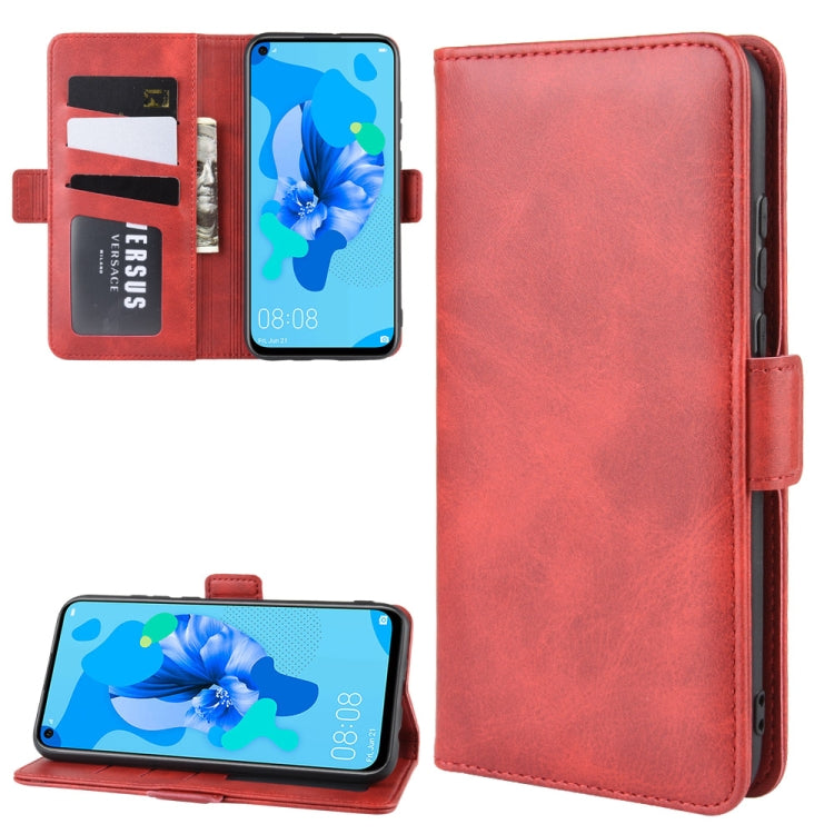 For Huawei P20 Lite 2019 / Nova 5i Double Buckle Crazy Horse Business Mobile Phone Holster with Card Wallet Bracket Function