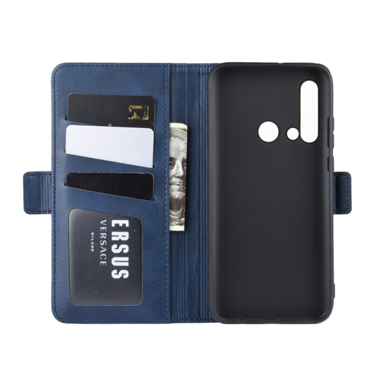 For Huawei P20 Lite 2019 / Nova 5i Double Buckle Crazy Horse Business Mobile Phone Holster with Card Wallet Bracket Function