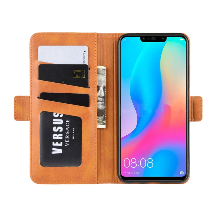 For Huawei Nova 3i Double Buckle Crazy Horse Business Mobile Phone Holster with Card Wallet Bracket Function