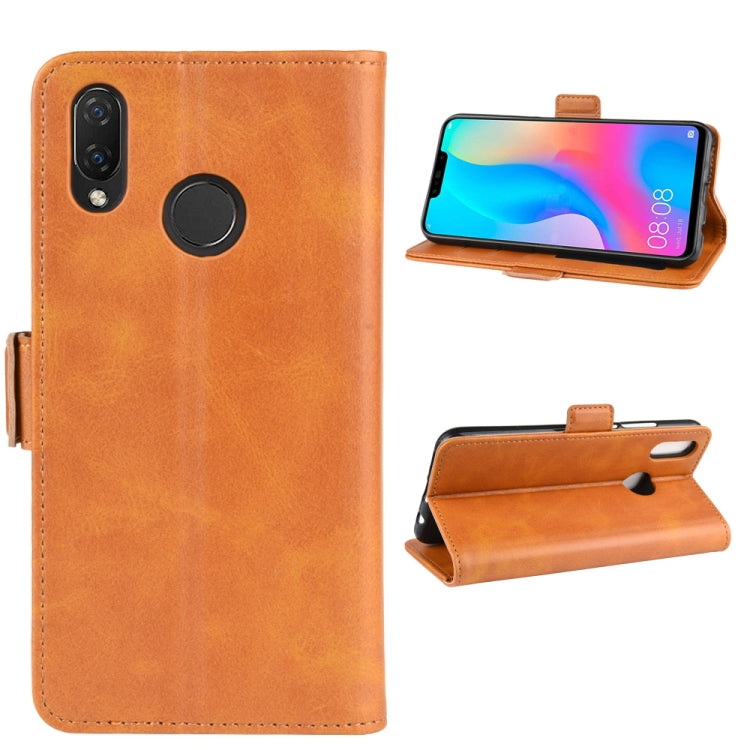 For Huawei Nova 3i Double Buckle Crazy Horse Business Mobile Phone Holster with Card Wallet Bracket Function